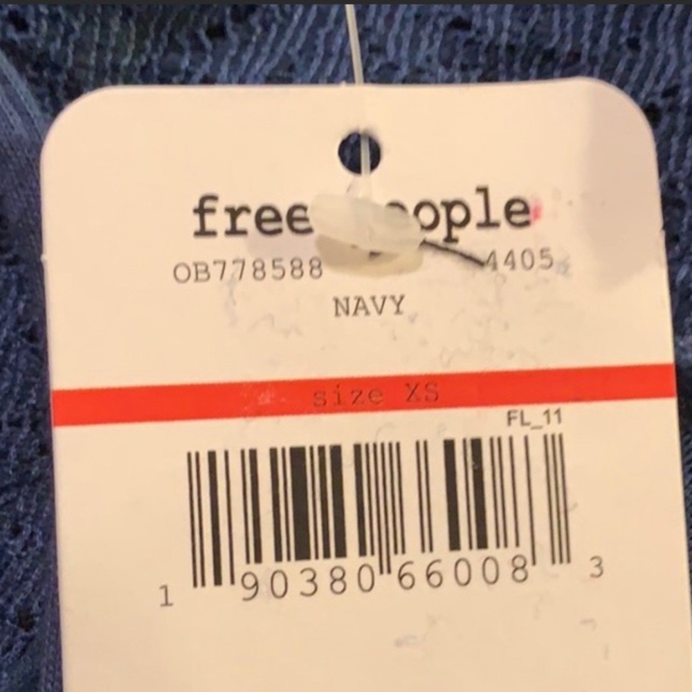 Free People Bra Navy Lace Crop Cami Bralette XS - Picture 7 of 8